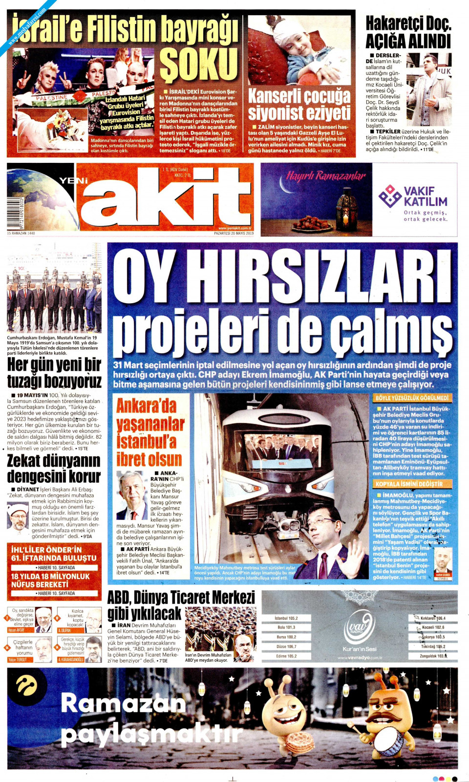 Yeni Akit Gazetesi May S Pazartesi