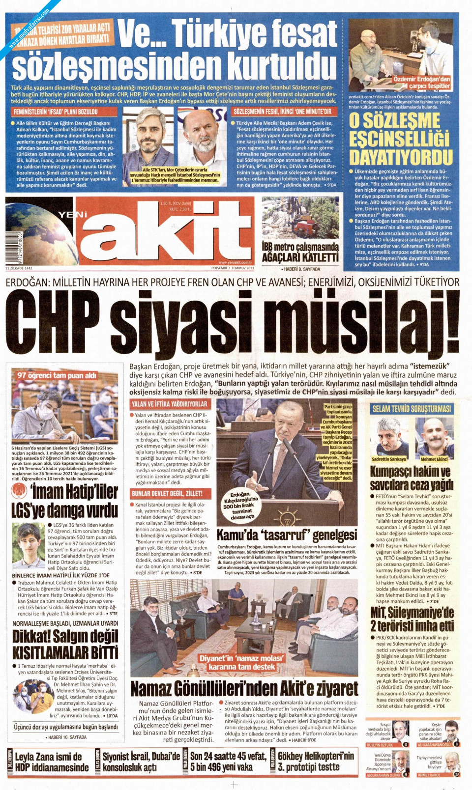 Yeni Akit Gazetesi Temmuz Per Embe