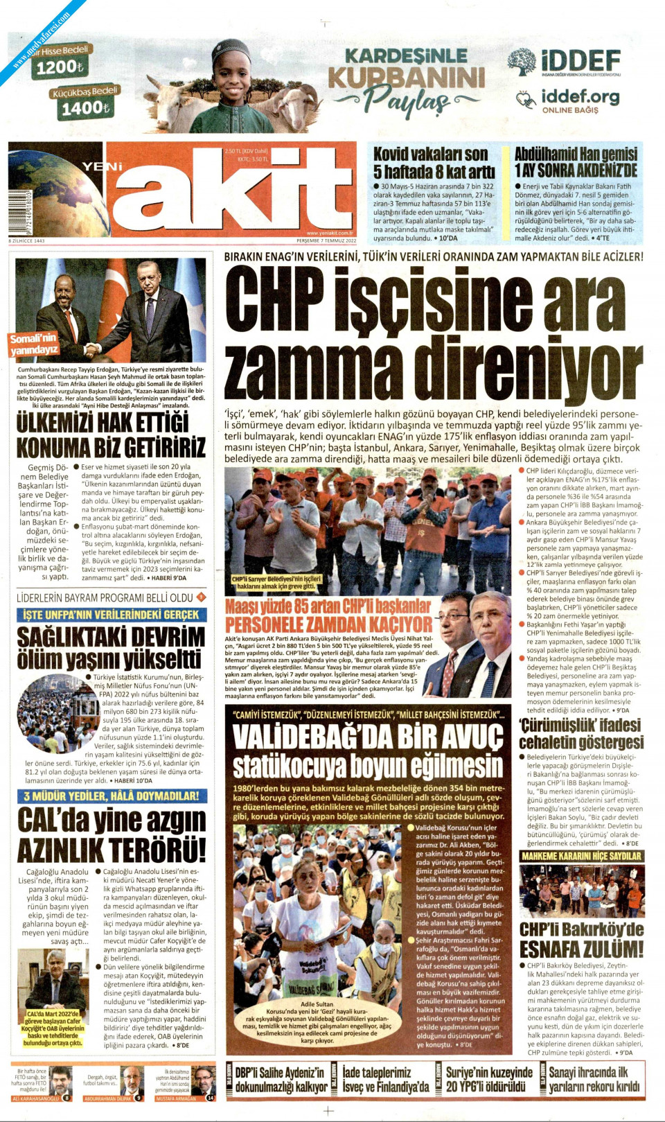 Yeni Akit Gazetesi 07 Temmuz 2022 Perşembe