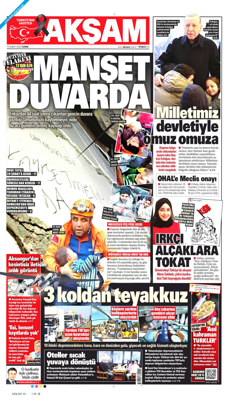 Akşam Gazetesi 10 Şubat 2023 Cuma