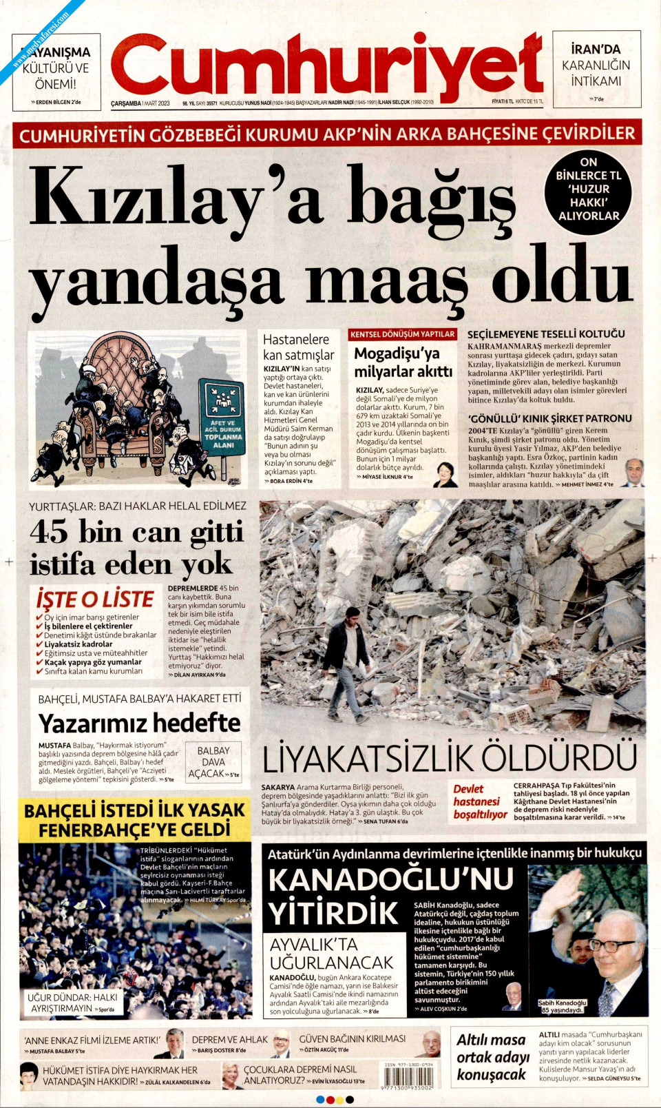 Cumhuriyet Gazetesi Mart Ar Amba