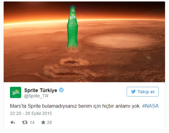 Mars'ta su bulununca markaların attığı 10 komik tweet - Resim: 2