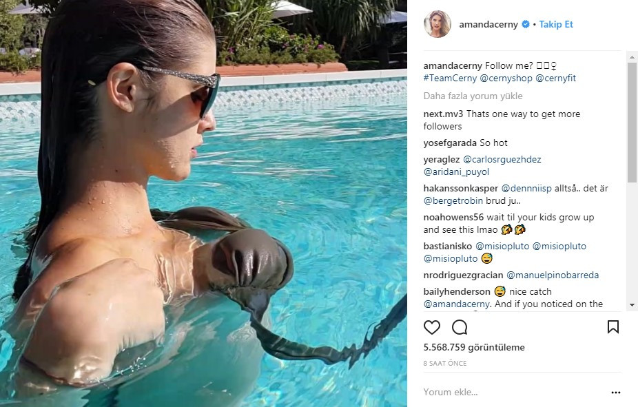Amanda Cerny'den yürek hoplatan havuz videosu! - Resim: 2