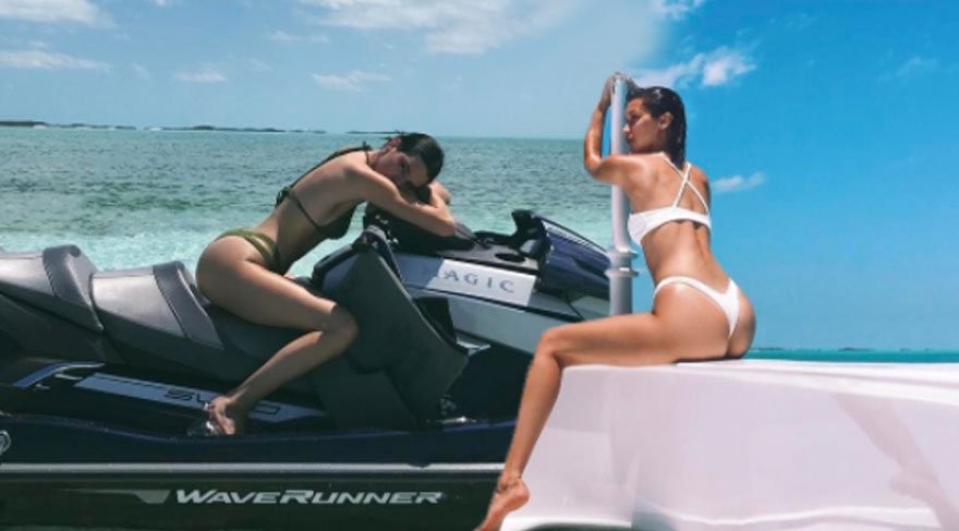 Kendall Jenner ve Bella Hadid'den tatilde seksi pozlar - Resim: 3
