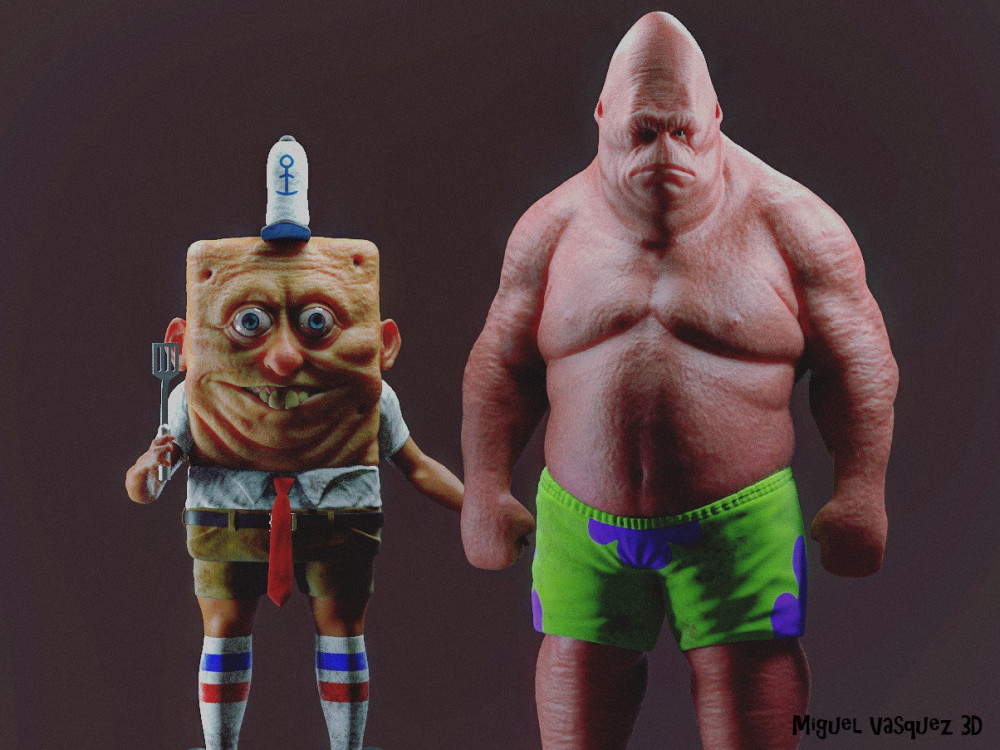 Çizgi film kahramanı Sünger Bob ve Patrick insan olsaydı böyle görünecekti - Resim: 4