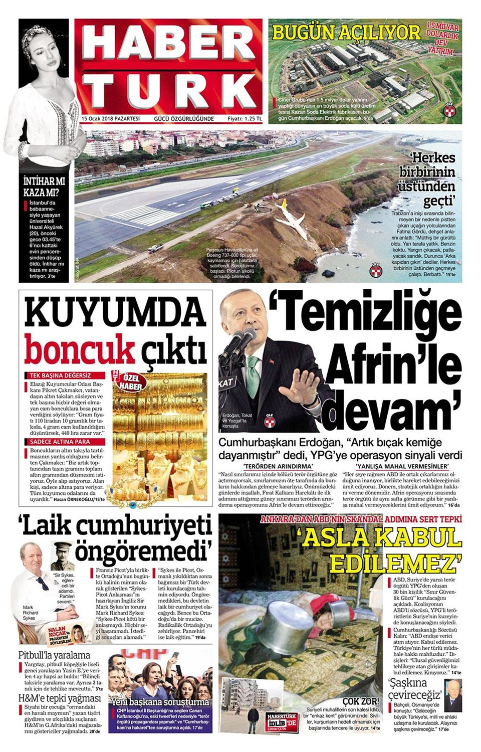 Erdoğan’ın Afrin çıkışını gazeteler nasıl gördü? Günün gazete manşetleri - Resim: 1