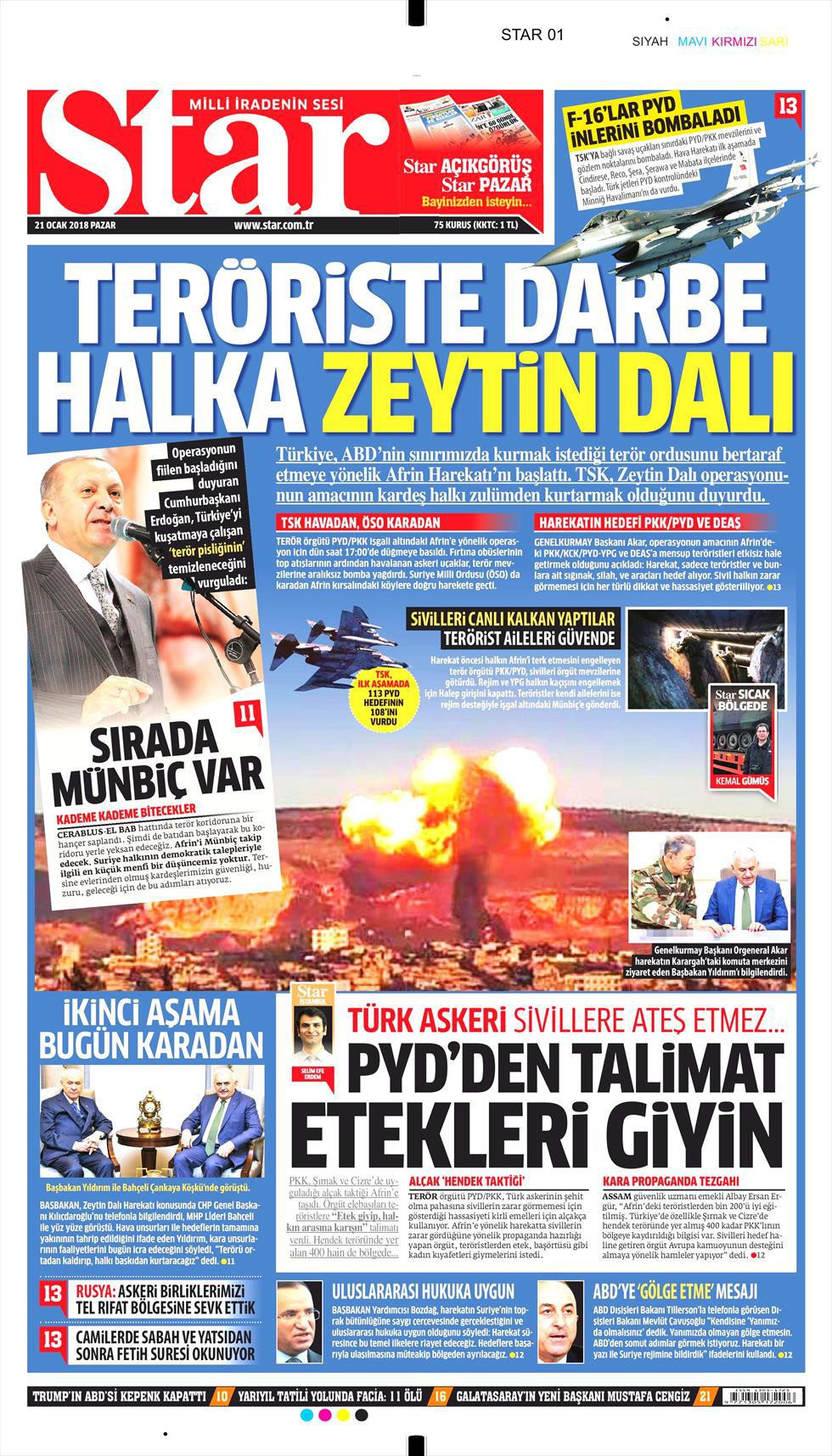 Gazeteler Afrin harekatını manşetlerine nasıl taşıdı? - Resim: 4