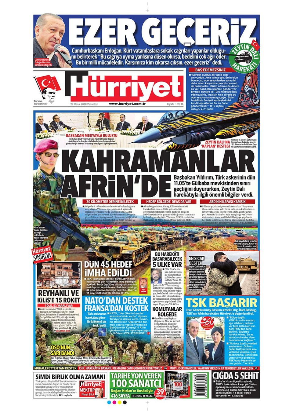 Afrin’e Kara harekatını gazeteler nasıl gördü? - Resim: 2