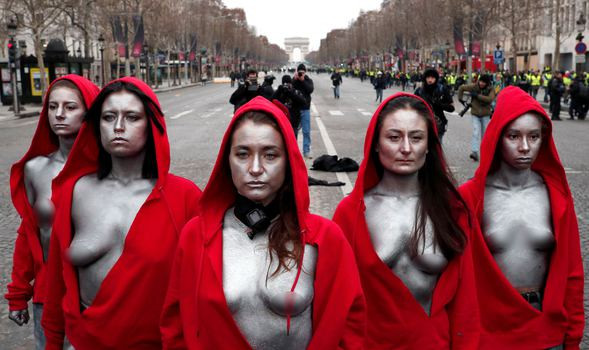 Paris'te gösteriler başladı: Çok sayıda gözaltı - Resim: 4