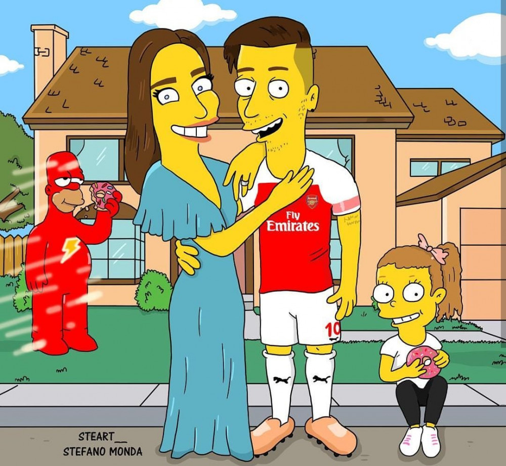 Amine Gülşe ve Mesut Özil Simpsons oldu - Resim: 1