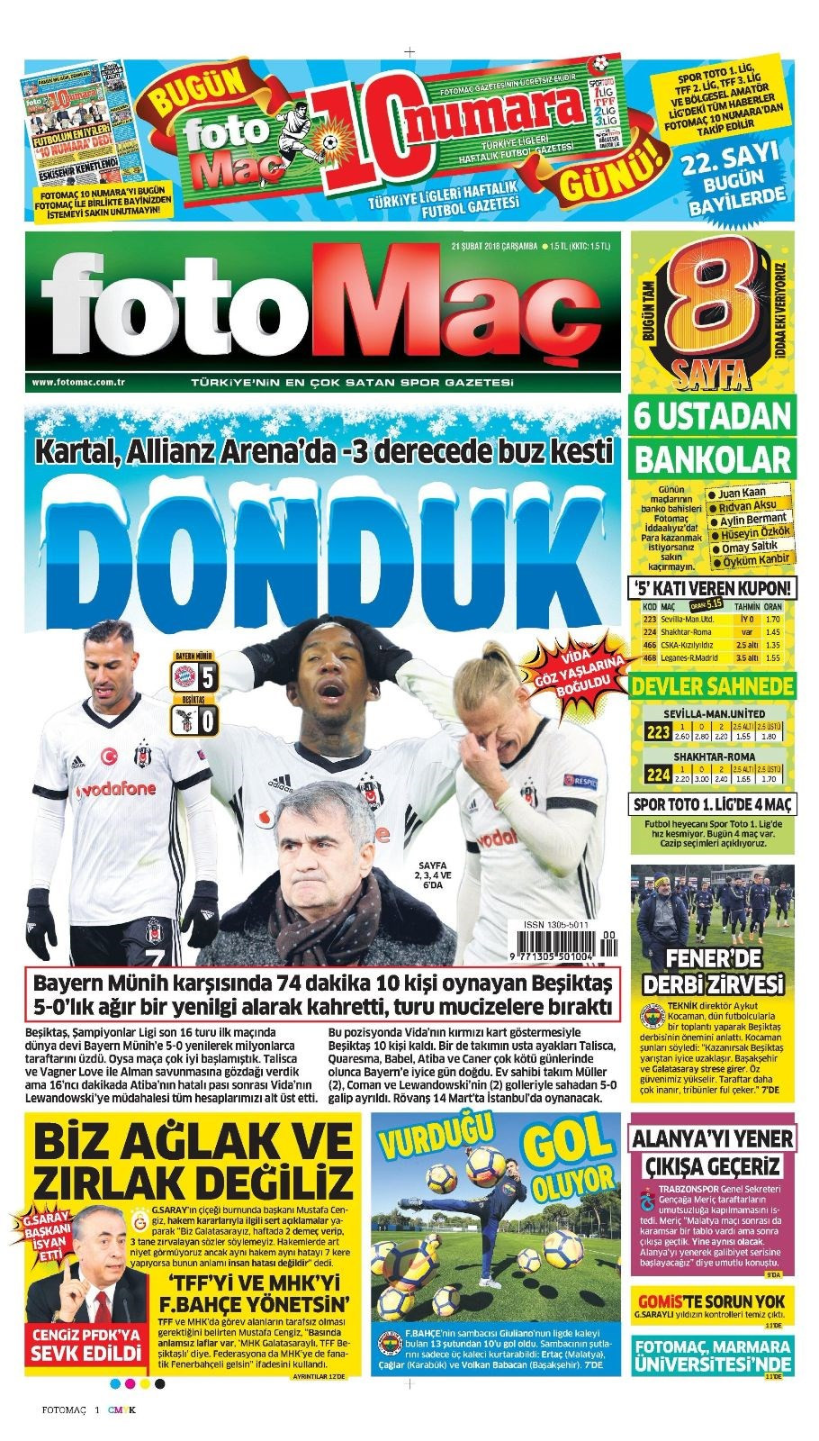 Beşiktaş’ın Bayern Münih bozgununu spor gazeteleri nasıl gördü? - Resim: 4