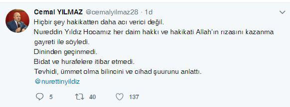Nurettin Yıldız'a destek verdi, Erdoğan'ın açıklamasından sonra twitter hesabını kapattı - Resim: 2