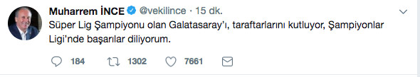 Siyasilerden Galatasaray'a tebrik mesajları - Resim: 1