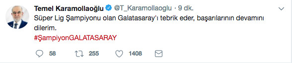 Siyasilerden Galatasaray'a tebrik mesajları - Resim: 2
