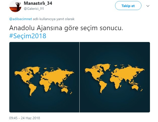 Anadolu Ajansı'nın seçim sonuçlarına sosyal medyadan flaş tepkiler! - Resim: 1