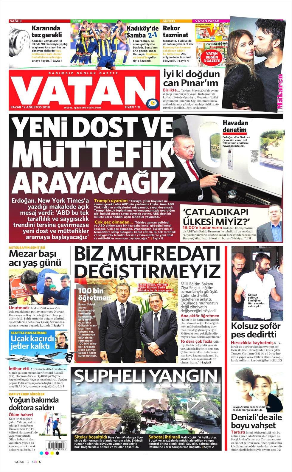 Erdoğan'ın ABD'ye restini gazeteler nasıl gördü? - Resim: 4