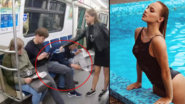 Genç kadından metroda bacaklarını yayarak oturanlara ilginç protesto - Resim: 1