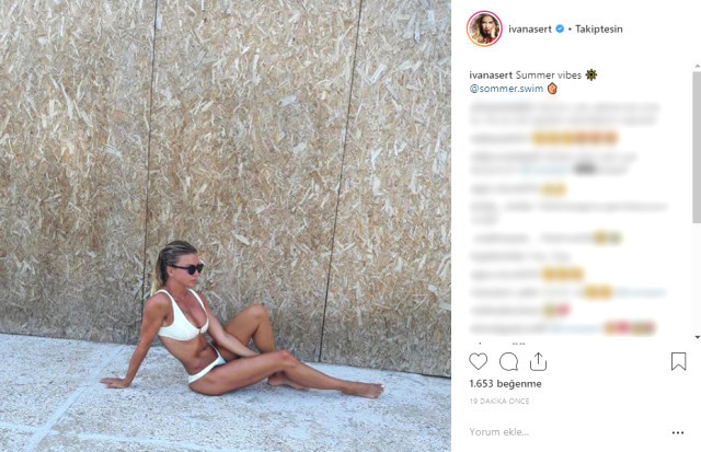 Ivana Sert'in bikinili paylaşımı alay konusu oldu: Karnını çekmekten... - Resim: 3