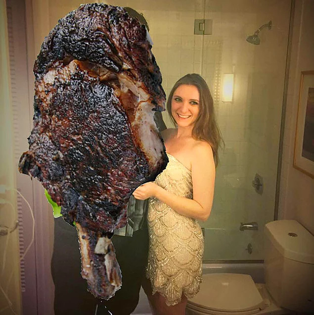 Genç kadının photoshop intikamı: Ayrıldığı sevgilisinin yerine biftek koydu - Resim: 3
