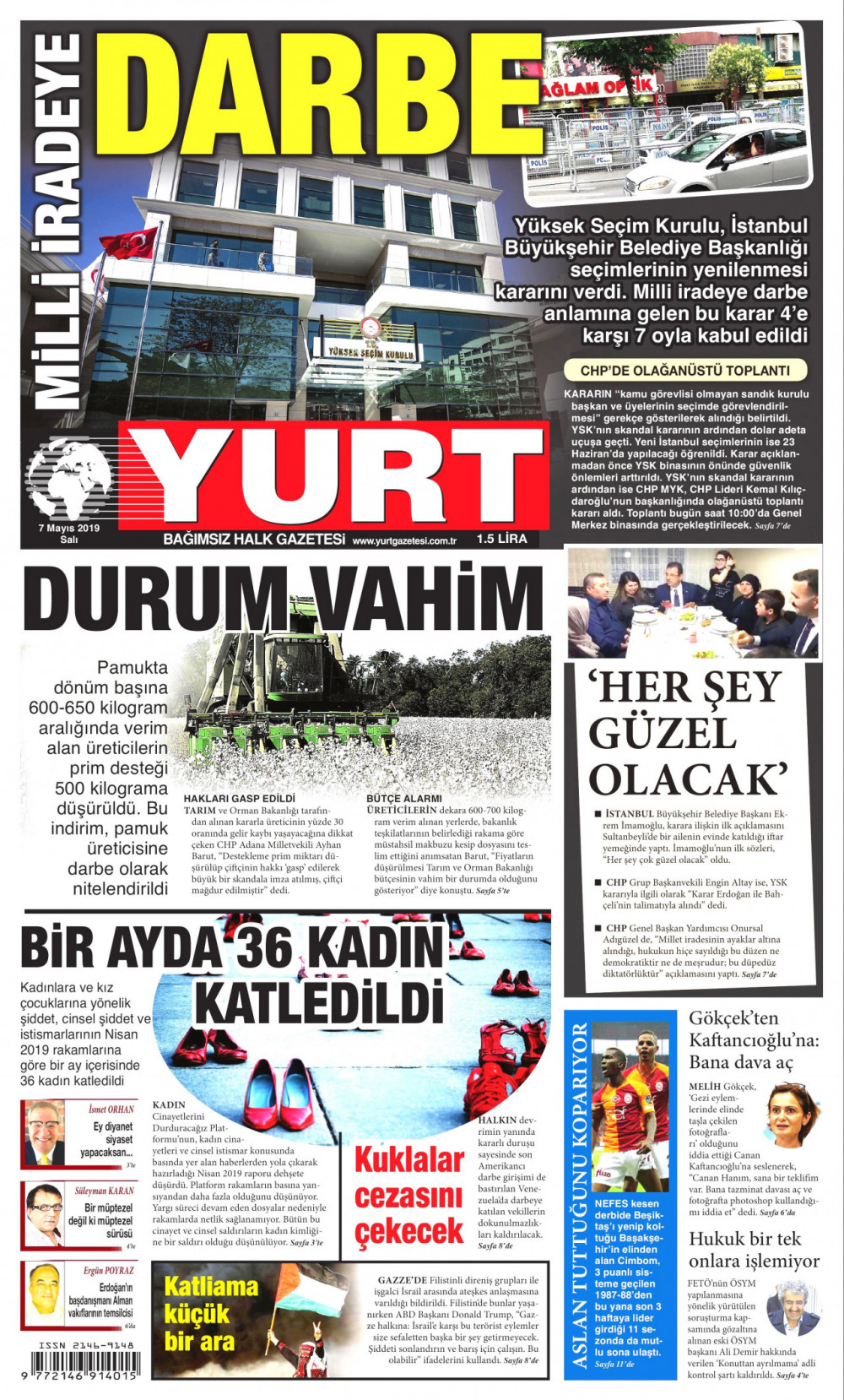 YSK’nın İstanbul seçimini iptal kararını hangi gazete nasıl gördü? - Resim: 4