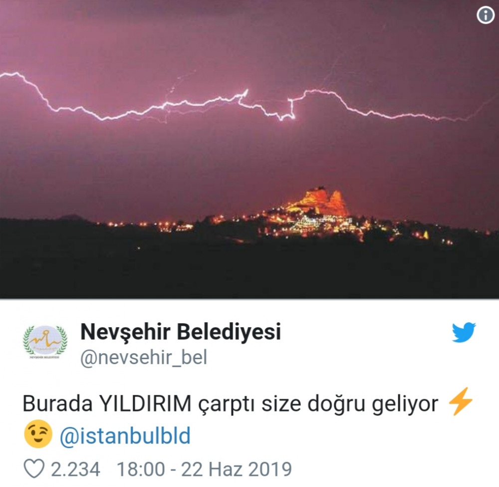 Nevşehir Belediyesi'nin tweeti birçok belediyenin atışmasına döndü! - Resim: 1