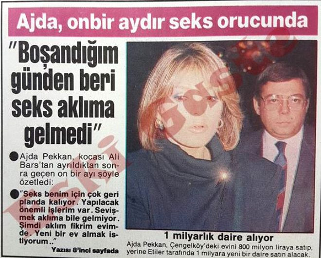 Türk gazetelerinde döneme damgasını vuran magazin manşetleri! Ajda Pekkan'ın cinsel ilişki itirafı.. - Resim: 1