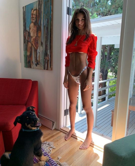 Emily Ratajkowski köpeğiyle çektirdiği seksi fotoğraflarla ortalığı yıktı - Resim: 1