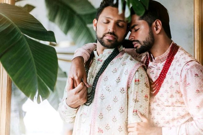 Hintli eşcinsel çiftin düğün fotoğrafları görenleri büyüledi! - Resim: 2