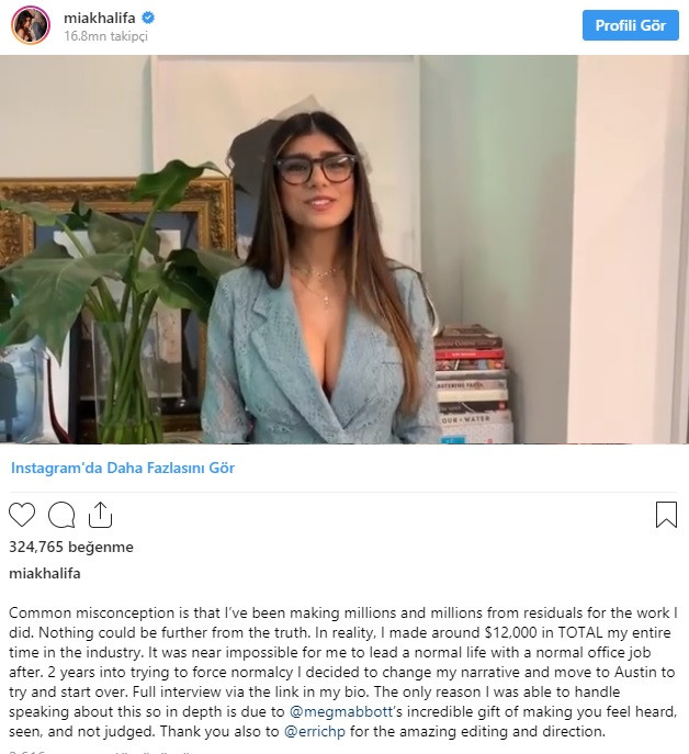Mia Khalifa'nın porno sektöründen toplam 12.000 dolar kazandığını açıklaması ve gelen tepkiler - Resim: 3