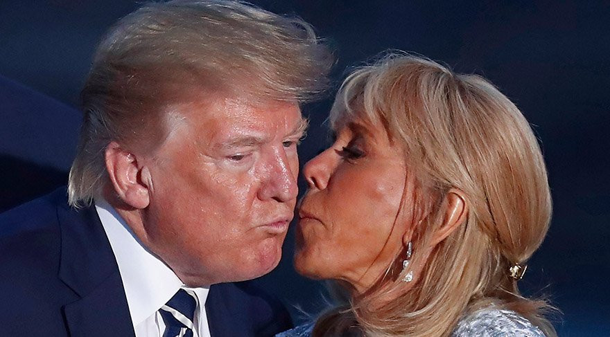 G-7 Zirvesi'nde First Lady Brigitte Macron'dan Trump'a sıcak öpücük - Resim: 3