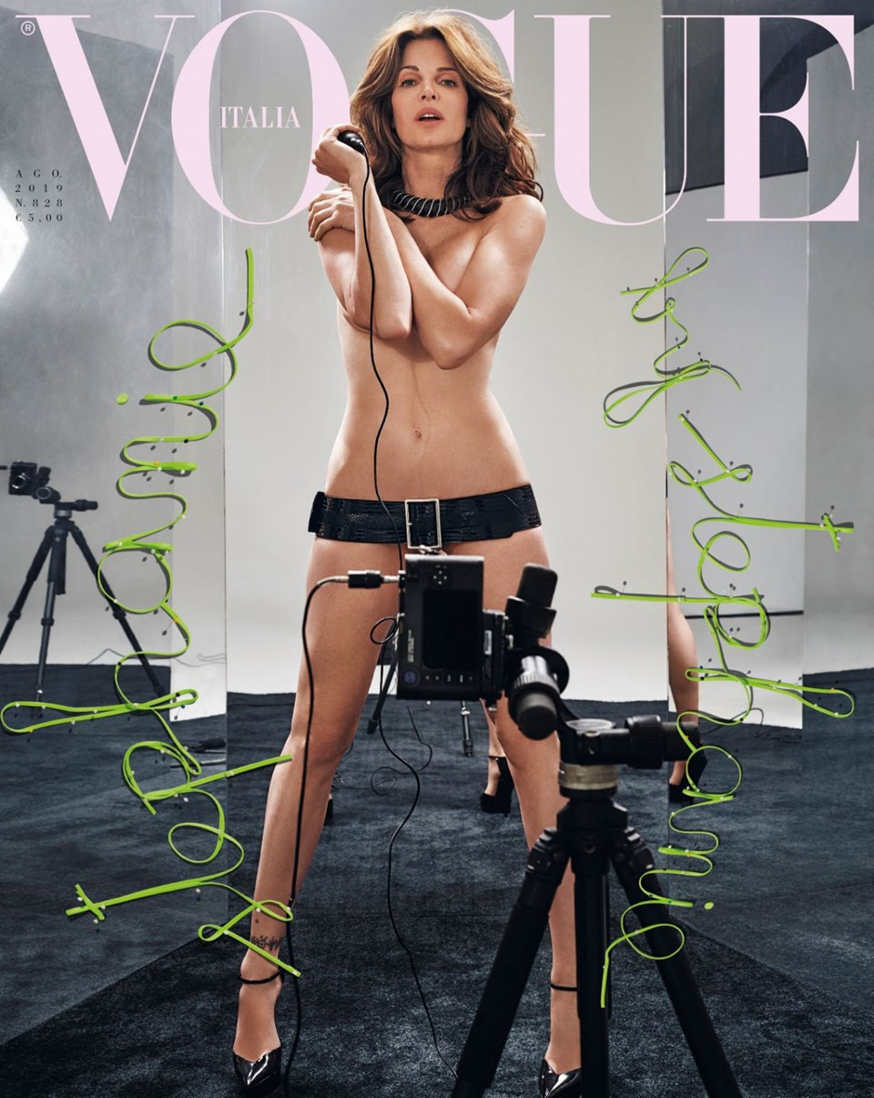 Claudia Schiffer ve Stephanie Seymour Vogue dergisi için soyundu - Resim: 4