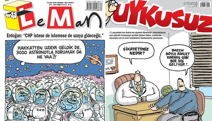 İşte 2019’un en iyi mizah dergisi kapakları: Leman’ın Erdoğan’ı uzaya gönderdiği kapak birinci oldu - Resim: 1