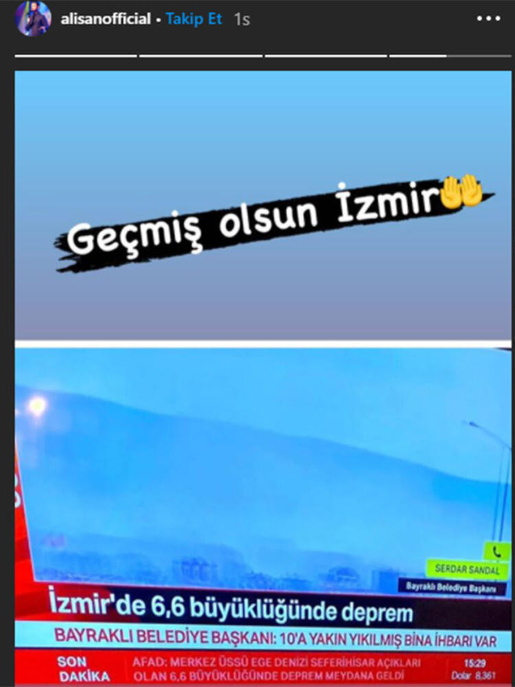 Ünlülerden duygulandıran İzmir depremi paylaşımları - Resim: 1