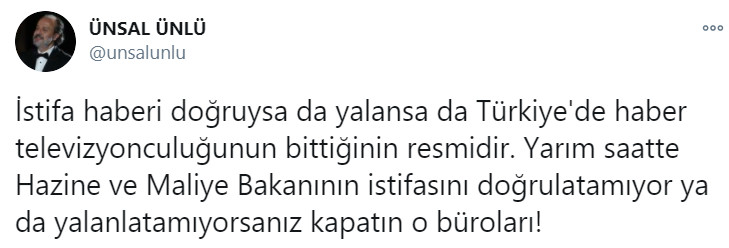 Haber kanalları Albayrak'ın istifasını görmezden geldi - Resim: 1