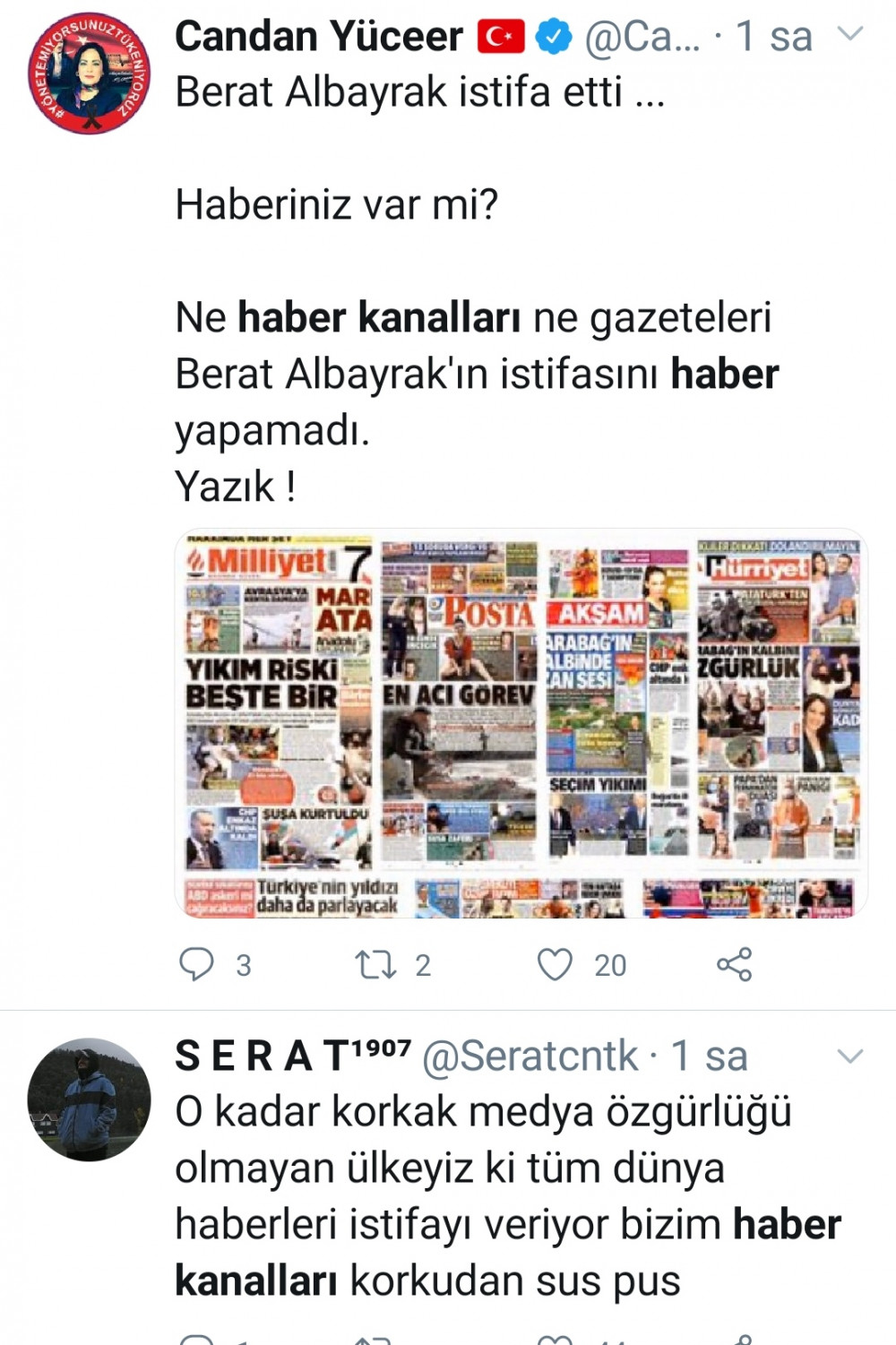 Korkudan Berat Albayrak'ın istifasını görmeyen haber kanalları ve gazeteler alay konusu oldu - Resim: 4