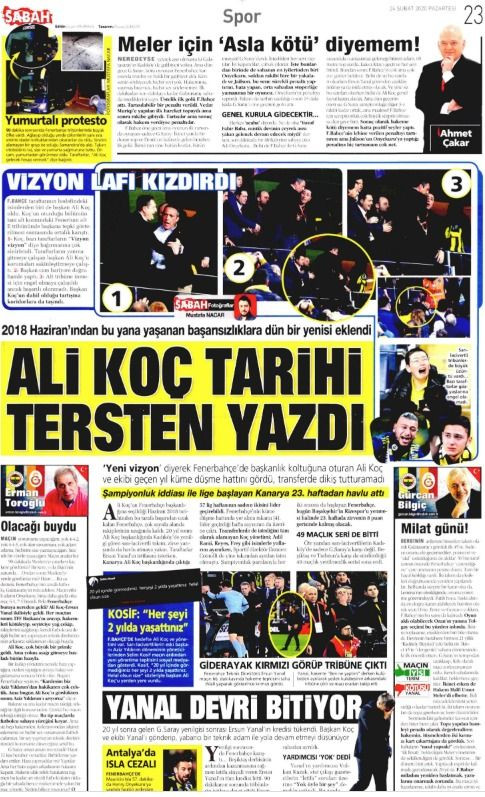 Hükümete yakın gazeteler derbiyi unuttu Ali Koç'u hedefe koydu - Resim: 2