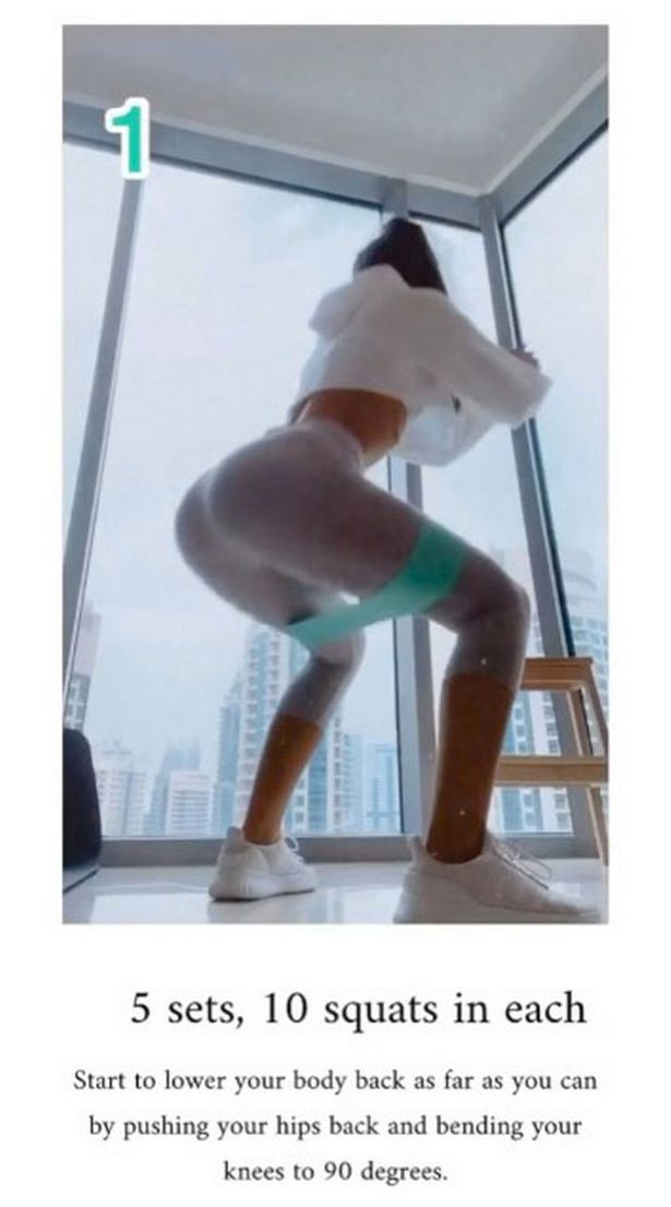 Model Adriana Hughes'ten squat egzersizi - Resim: 2