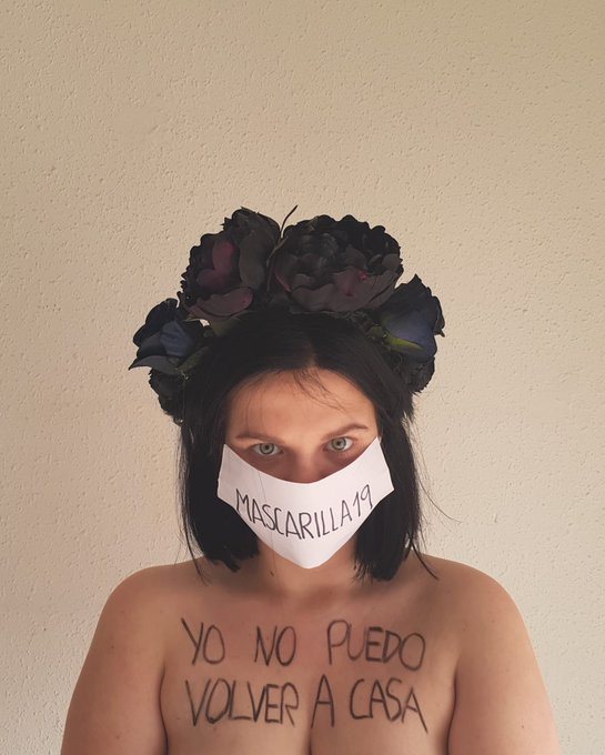 Karantinada aile içi şiddete karşı FEMEN'den üstsüz eylem - Resim: 2