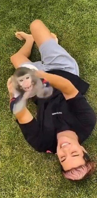 Fenomen Meriç İzgi'nin maymun videosuna, sosyal medyadan tepki yağdı - Resim: 3