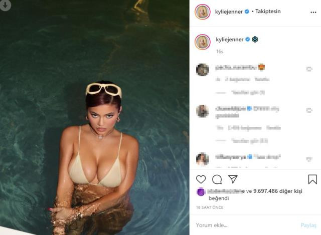 Kylie Jenner Cesur Bikinisiyle Havuzda Poz Verdi, 9 Milyon Beğeni Aldı - Resim: 2