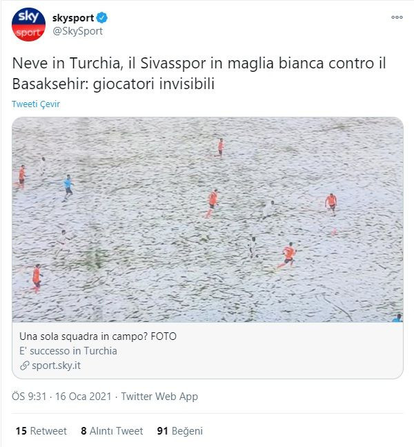 Karlı Havada Beyaz Forma Giyen Sivasspor Dünya Basınında - Resim: 4