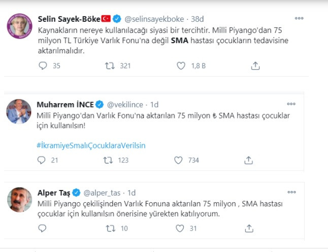 Sosyal Medya Ayakta: Varlık Fonu'na Aktarılan 75 milyon'u SMA Hastalarına Verin - Resim: 3