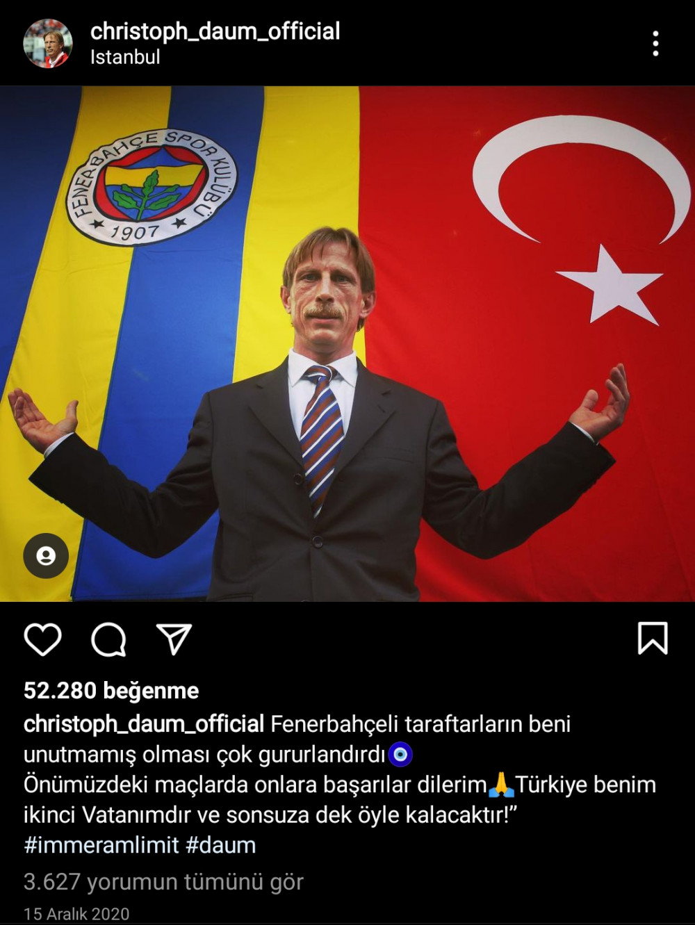 Christoph Daum'dan Türkiye ve Fenerbahçe Paylaşımları: Daum ve Fenerbahçe.. - Resim: 1