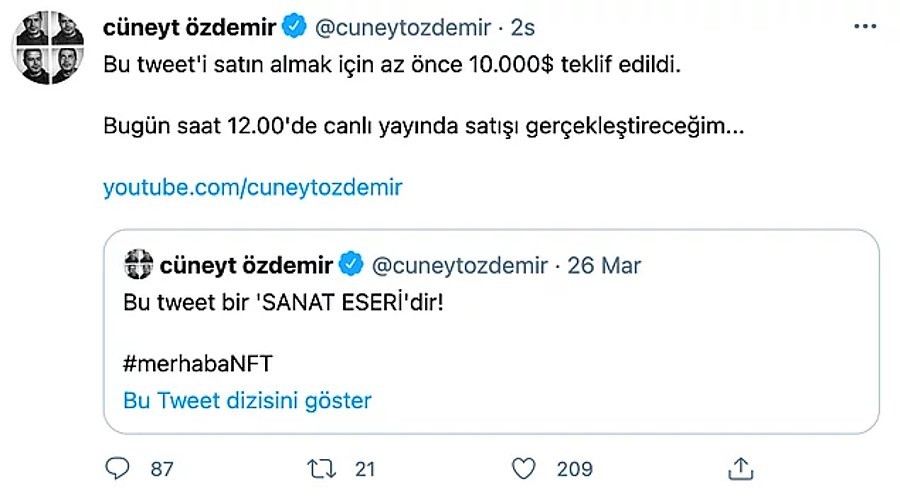 Yeni NFT Dönemi İle Saba Tümer Kahkaha Tweetini 90 Bin TL'ye Sattı! - Resim: 3