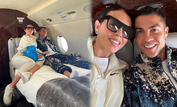 Cristiano Ronaldo ve Georgina Rodriguez'den Özel Uçakta Yatak Pozu - Resim: 3