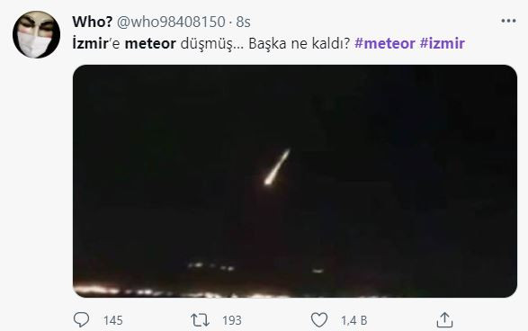 İzmir'e Meteor Düştü İddiası Sosyal Medyayı Salladı - Resim: 2