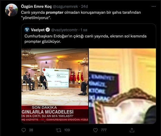 Erdoğan'a Sosyal Medyada Prompter Tepkisi - Resim: 3