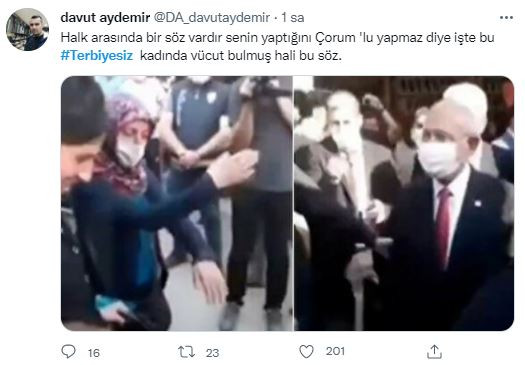 Çorum Ziyaretinde Bir Kadından Kılıçdaroğlu'na Büyük Ayıp: #Terbiyesiz - Resim: 1