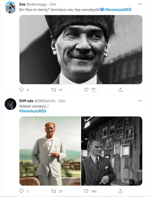 Erdoğan için Başlatılan #SeninleyizREİS Etiketine Atatürk Sürprizi - Resim: 1