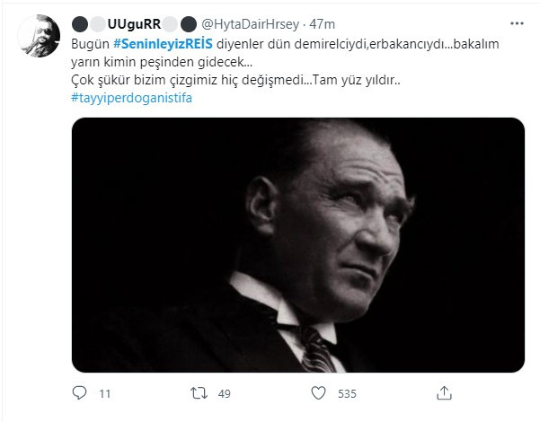 Erdoğan için Başlatılan #SeninleyizREİS Etiketine Atatürk Sürprizi - Resim: 2